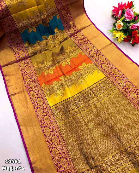 Kanjivaram Pattu Silk Pure zari weaving - Phyllies