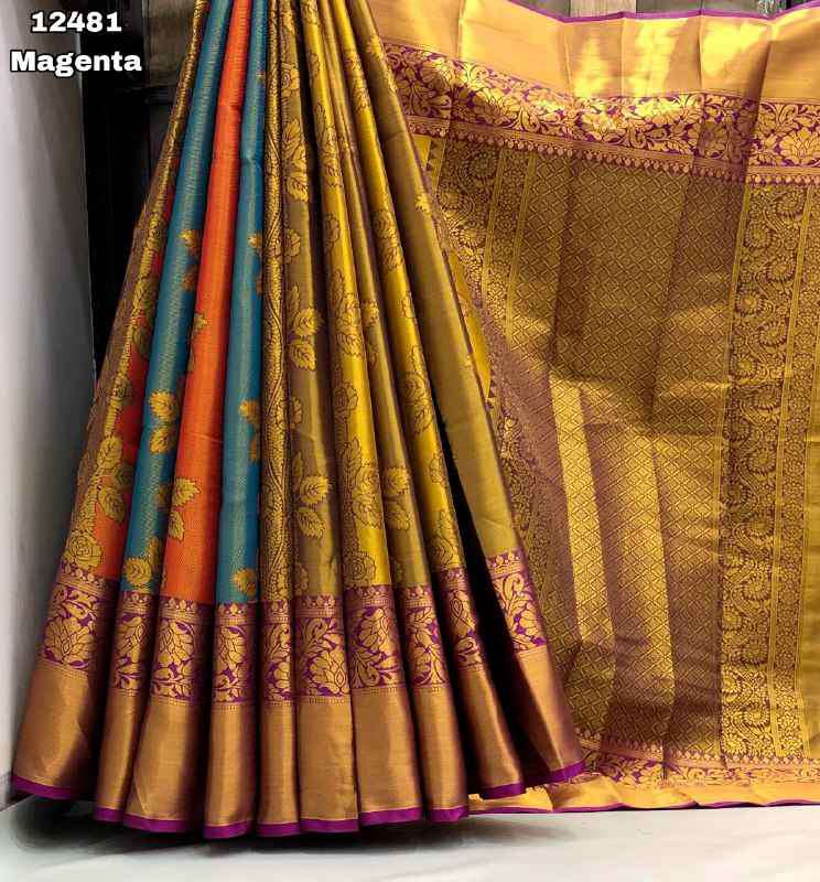 Kanjivaram Pattu Silk Pure zari weaving - Phyllies